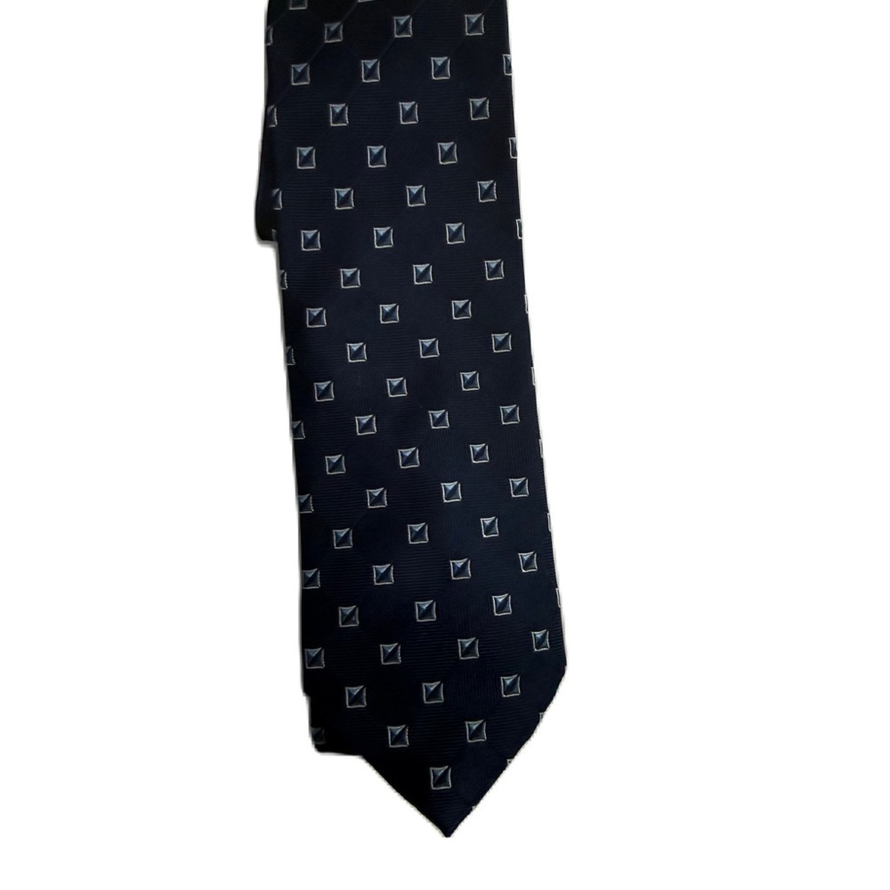 Jos A Bank Elegant Navy Blue Patterned Tie